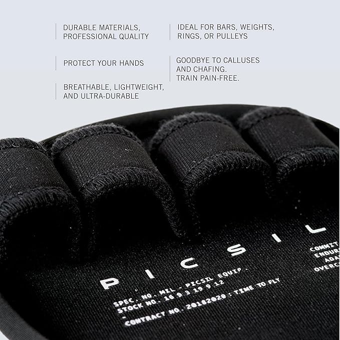 PICSIL - Fitness Grips Pads | Alternative to Gym Gloves | Strong Neoprene Grip for Weightlifting & Cross Training | Suitable for Men & Women | Design for Dumbbells and Pull Ups | One Size |