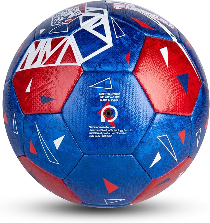 Size 4 Soccer Balls, Laser Leather Soccer Ball for Sport Training & Match Play - Vibrant Soccer Balls Gift Set with Pump for Kids and Youth