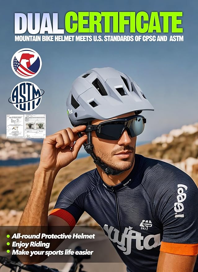 Mountain Bike Helmet for Adults & Youth Lightweight Impact-Resistant with Adjustable Dial & Removable Visor Unisex Helmet for Mountain Biking Bicycle Clcying