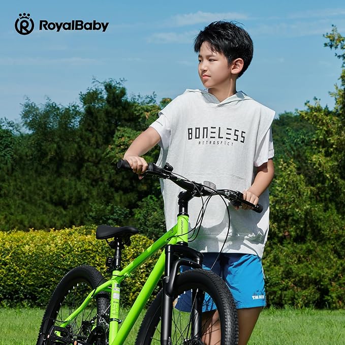 RoyalBaby Kids Mountain Bike for Boys and Girls, Ultra-Light Aluminum 20-24 Inch Wheel Bicycle for 6-14 Years Old Children, 7/21-Speeds Drivetrain