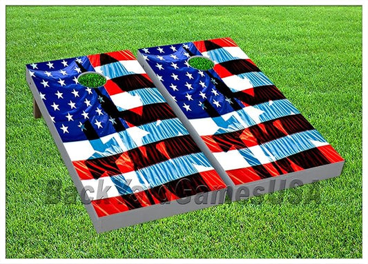 American Flag Series - Premium Cornhole Boards - Includes 2 Regulation Size 4' x 2' Cornhole Boards, and a Set of 8 Double Stitched Cornhole Bags
