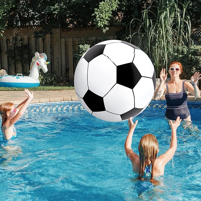 Lewtemi Giant Inflatable Sports Balls Large Inflatable Beach Ball Baseballs Soccer Rainbow Basketball Football for Sport Birthday Party Favor(4 Pcs,Soccer, Baseball, Basketball, Football,27 Inch)