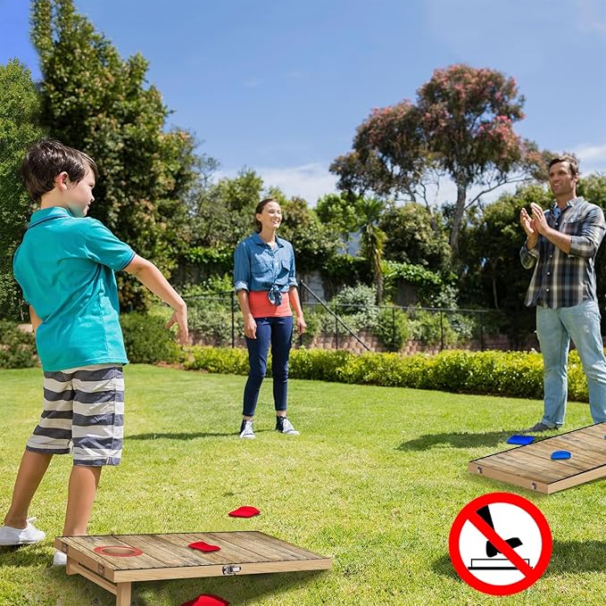 Portable Cornhole Board Set 2 ft x 1 ft Cornhole Set with 6 Bean Bags Foldable Cornhole Game for Kids and Adult Indoor or Outdoor Backyard Corn Hole Toss Games