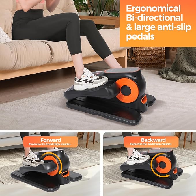 Elliptical Exercise Machine, Under Desk Elliptical Machine, Elliptical Trainer, Leg Joint Exerciser While Sitting for Seniors, Peddler Exerciser for Seniors, A New Easy Way to Do Exercise at Home