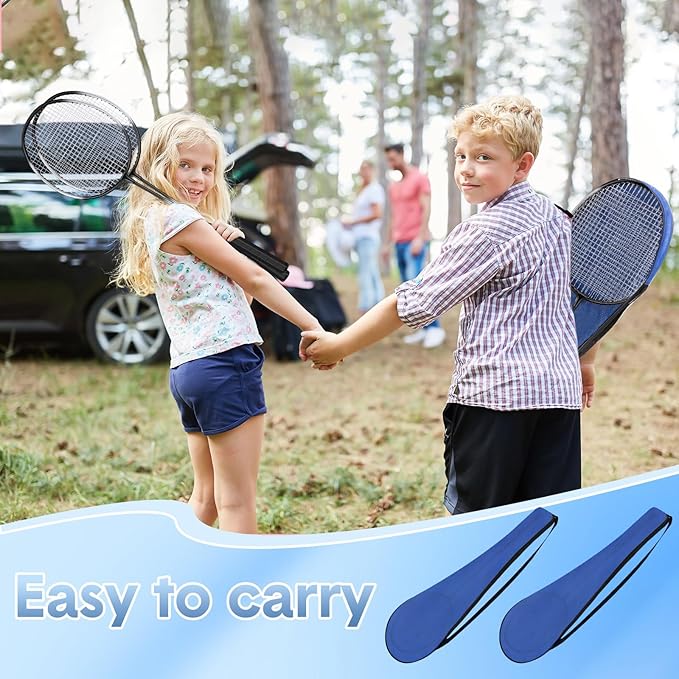 12 Pack Badminton Rackets Set Including Rackets, Nylon Shuttlecocks and Carry Bag for Outdoor Backyard Games Beginners