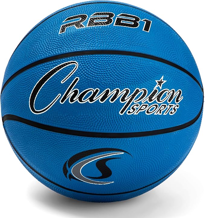 Champion Sports Rubber Basketballs – Heavy Duty Pro-Style, Indoor/Outdoor Use, Premium Basketball Equipment for Physical Education, Various Sizes & Colors (Size 3, 5, 6, 7)