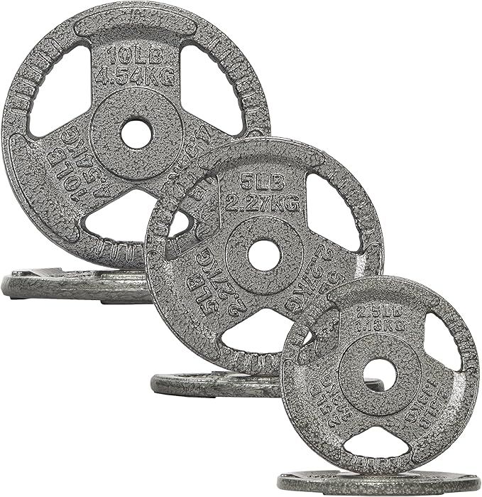 Cast Iron Gym Weight Plates | 1" and 2" Olympic Bumper Plates for Weightlifting, CrossFit, Deadlift, and Squat