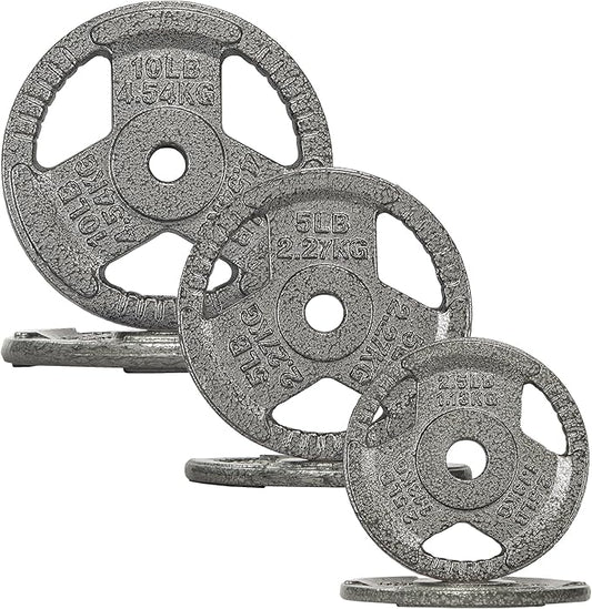 Cast Iron Gym Weight Plates | 1" and 2" Olympic Bumper Plates for Weightlifting, CrossFit, Deadlift, and Squat