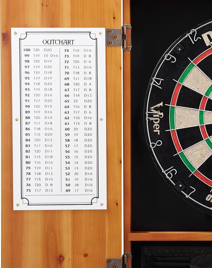 Viper by GLD Products Metropolitan Solid Wood Cabinet & Sisal/Bristle Dartboard Play-Ready Bundle