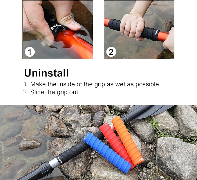 Ayaport Kayak Paddle Grips Non-Slip Silicone Wraps Blister Prevention Kayaking Accessories for Take-Apart Paddles