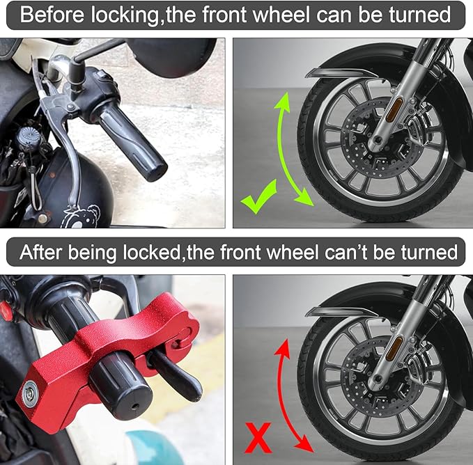 Windance Motorcycle Handlebar Lock Anti Theft Heavy Duty Brake Lever Parking Security Lock for Mopeds Motorbike Bike ATV (Blue)