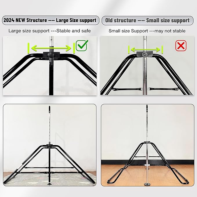 MARFULA Foldable Gymnastic Bar for Kids Ages 3-9, 9 Height Levels, 200 lbs Weight Capacity, 5 Ft Length Gymnastic Kip Bar with Mat, Gymnastic Equipment for Home and Gym Center Indoor Outdoor Use