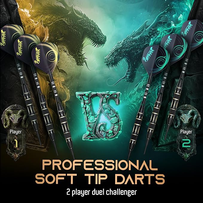 IgnatGames Premium Soft Tip Darts – 6/12 Pack Brass Barrels with Aluminum Shafts, 16 GlideXPro Flight Set, Tool Kit, Giftable Case & 100 Extra Tips