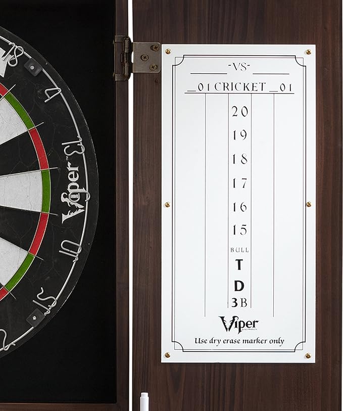 Viper Metropolitan Solid Wood Cabinet & Sisal/Bristle Dartboard Play-Ready Bundle