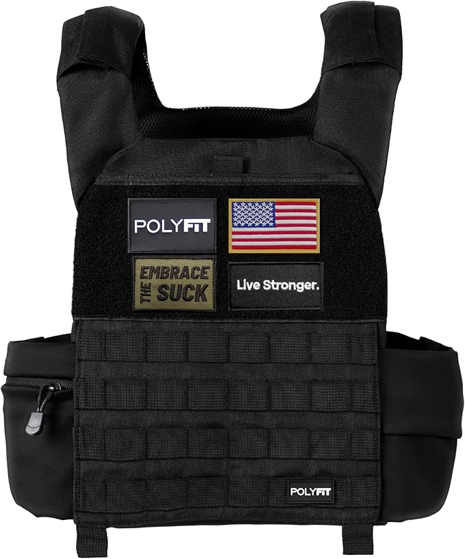 POLYFIT (Fortify) Weighted Vest for Strength and Endurance Training, Rucking, Fitness Workouts, Running, WODs