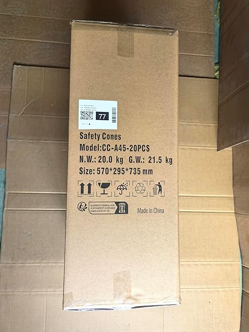 VEVOR 20Pack 18" Traffic Cones, Safety Road Parking Cones PVC Base, Orange Traffic Cone with Reflective Collars, Hazard Construction Cones for Home Traffic Parking