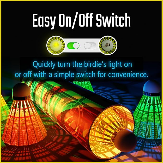 EAGLES LED Badminton Shuttlecocks - 5 or 11 Pack Lighting Birdies, Nylon Glow in The Dark Birdie Balls for Baseball Practice Plastic Light Up Birdies for Outdoor Indoor Sports