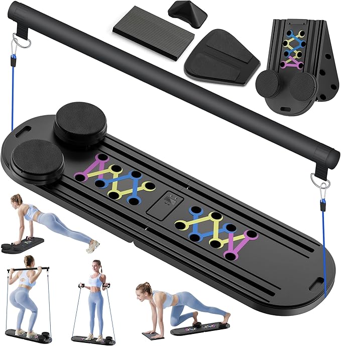 Pilates Board Pilates Reformer Set, Multifunctional Pilates Board for Home Workout, 15-in-1 Flo Pilates Portable Reformer 2025 for Full-Body Exercise