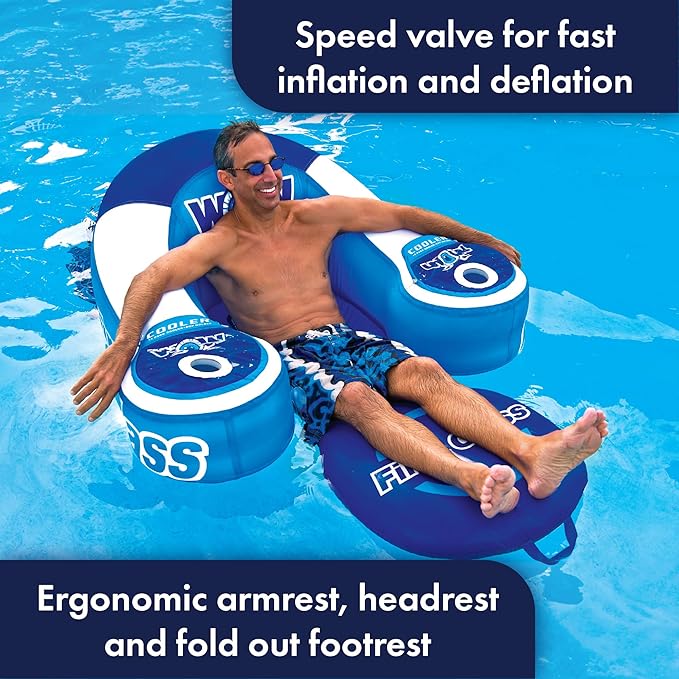 WOW Sports - Inflatable Pool Party Lounge - Single Salon Lounge Chair - Summer Accessory For Kids & Adults