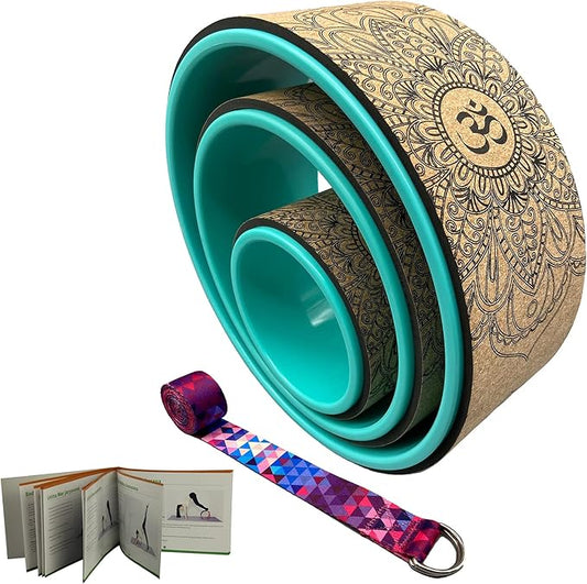 Aozora Yoga Wheel 13" with Most Detailed Book Step by Step Guide on How to Do 30+ Poses,! Perfect for Stretching and Improving Backbends