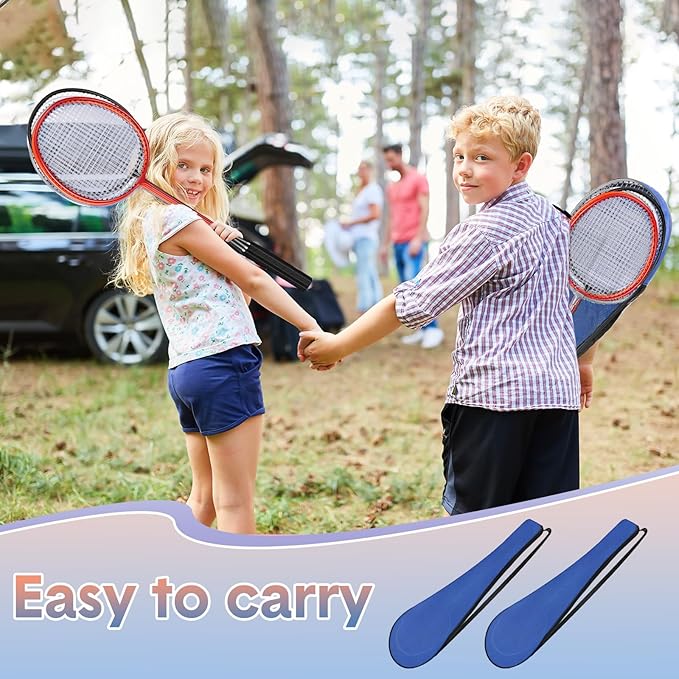 12 Pack Badminton Rackets Set Including Rackets, Nylon Shuttlecocks and Carry Bag for Outdoor Backyard Games Beginners