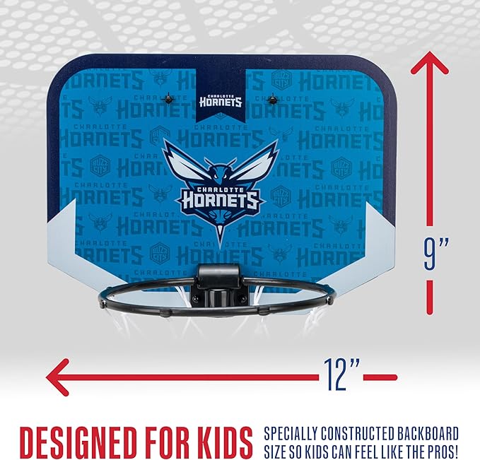 Franklin Sports NBA Team Over The Door Basketball Hoop - Kids Indoor Mini Basketball Hoop with Basketball - NBA Fan Shop Mini Hoop for Bedroom & Office