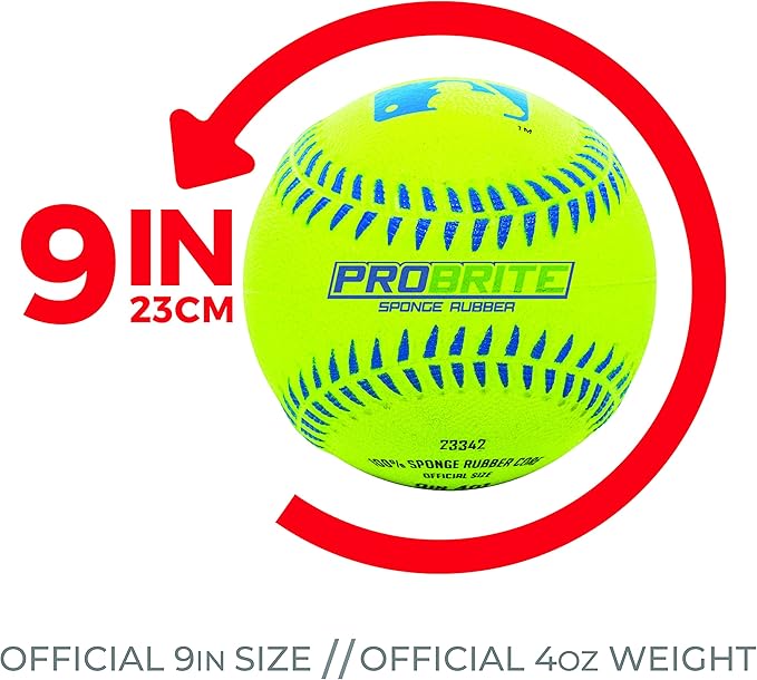 Franklin Sports - Pro Brite - Neon Rubber Teeball - MLB - Youth Tball - Baseball + Softball - Indoor & Outdoor Use