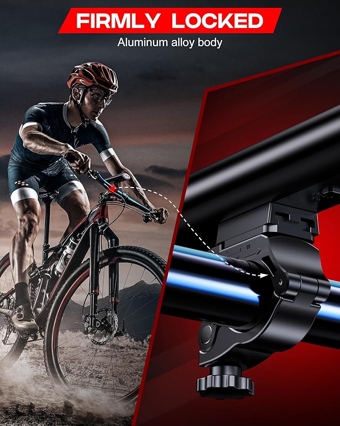 High Lumen Bike Light Set, Prasky Rechargeable Bicycle Lights Front and Rear, Super Bright LED Headlight, IP65 Waterproof Multiple Modes Road Mountain Bike Lights for Night Riding