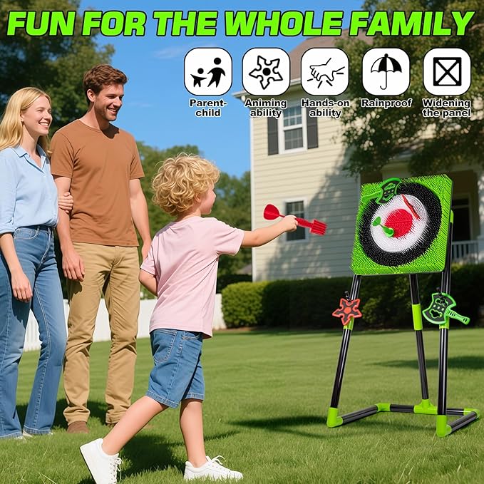 Axe Throwing Target Game for Backyard with 8 Throwing Axes Set,Indoor &Outdoor Activities for Kids,Hunting Games for Family, Birthday Gift for Boys Girl, Carnival Games