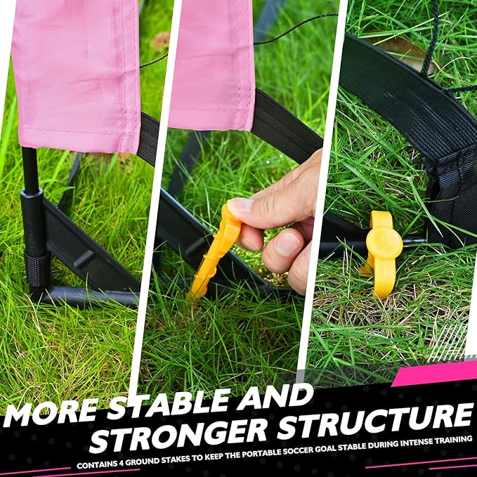 5×3 6x4 9x5 FT Portable Kids Soccer Goal for Backyard, Foldable Soccer Practice Net with Carrying Bag for Toddler Youth Adult Pop Up Soccer Training Equipment Indoor and Outdoor Sports Game