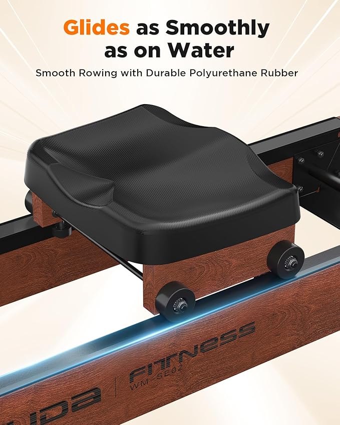 YOSUDA Water Rowing Machines for Home Use- Foldable Rower Machine 400LBS Weight Capacity with Dedicated Monitor & Bluetooth APP, Comfortable Seat