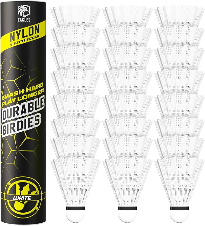 Badminton Birdies - Nylon Bedminton Shuttlecocks for Softball/Baseball Batting Training - Highly Stable & Durable Shuttle Balls for Indoor and Outdoor Matches