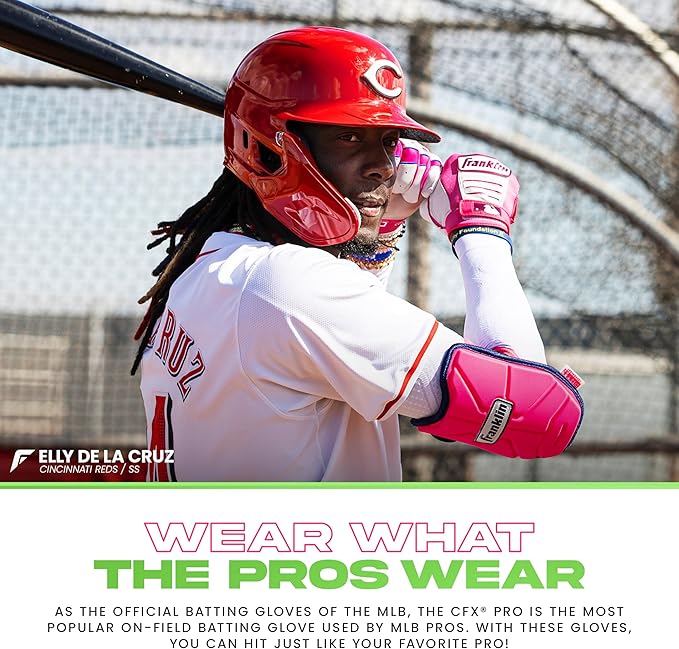 Franklin Sports MLB Baseball Batting Gloves - CFX Pro Adult + Youth - Baseball + Softball - Multiple Sizes + Colors