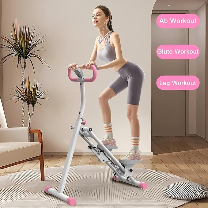 Stair Stepper for Home,Vertical Climber Machine Pro Series,Full-Body Cardio Workout Equipment with Adjustable Handlebar & Stable Frame - Home Gym Stair Stepper for Low-Impact Exercise (Pink)