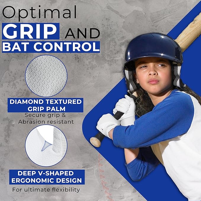 HANDLANDY Baseball Batting Gloves for Adult Youth, Grip Breathable Softball Batting Gloves Fit Men Kids Boys Girls