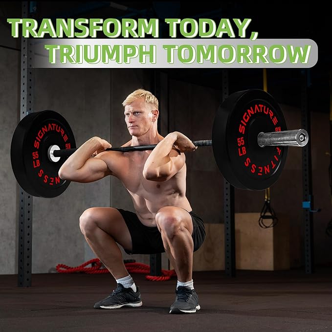 Olympic Bumper Plates Set, 2" Weight Plates for Strength Training & Weightlifting, Paris or Set or Set with Barbell, Multiple Options