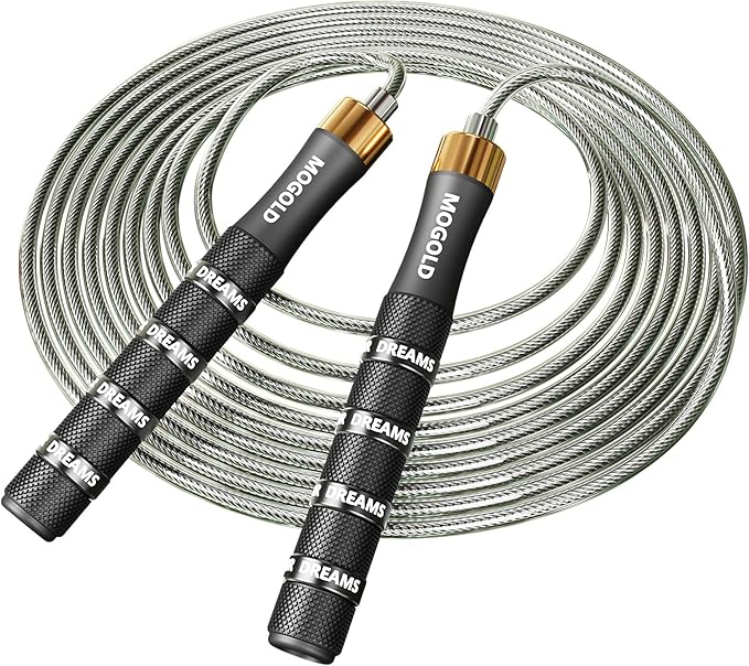 Pro Adjustable Speed Jump Rope - 10ft 4mm PVC Steel Wire with Dual Ball Bearings & 360° Spin - Metal/Rubber Ergonomic Grips for CrossFit, HIIT, Weight Loss, Home Gym Workouts for Men & Women