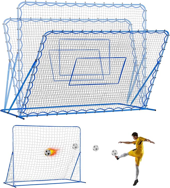 Dual-Mode Soccer Goal Net & Soccer Rebounder Net,Premium Durability for Intense Shooting Training,Quick-Switch Angle Soccer Training for Control,Passing Practice,Soccer Gifts for Kids Teen Adult