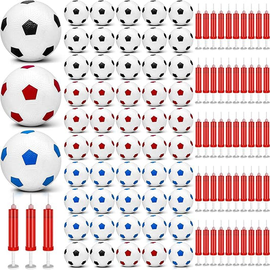 Christmas Deflated Soccer Ball with Pump for Age 2-4 Shoebox Gifts,Bulk Shoebox Gift Fillers,Toddler Soccer Balls for Charity Donations Soccer Ball Party Favors