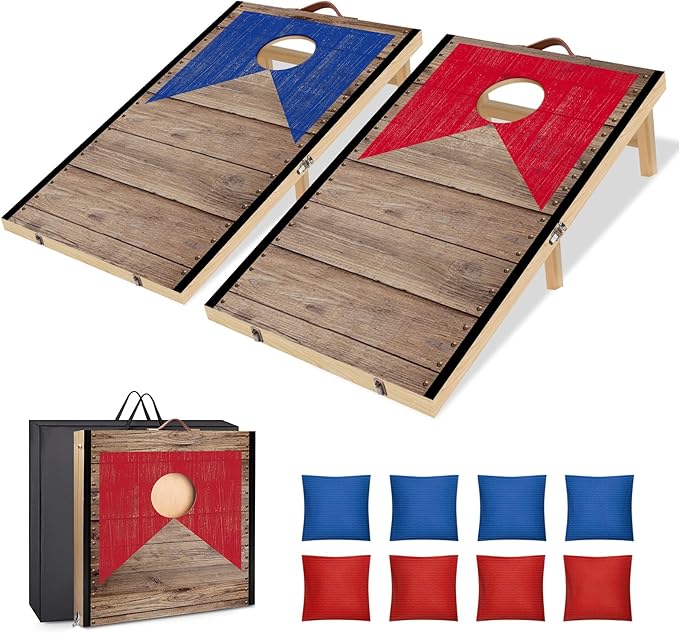 Portable Cornhole Board Set with Bean Bags 2 ft x 1 ft or 3 ft x2 ft or 10.16 * 5.04 Inch Foldable Corn Hole Games for Adults and Kids Indoor or Outdoor Corn Hole Toss Games Backyard Tarvel