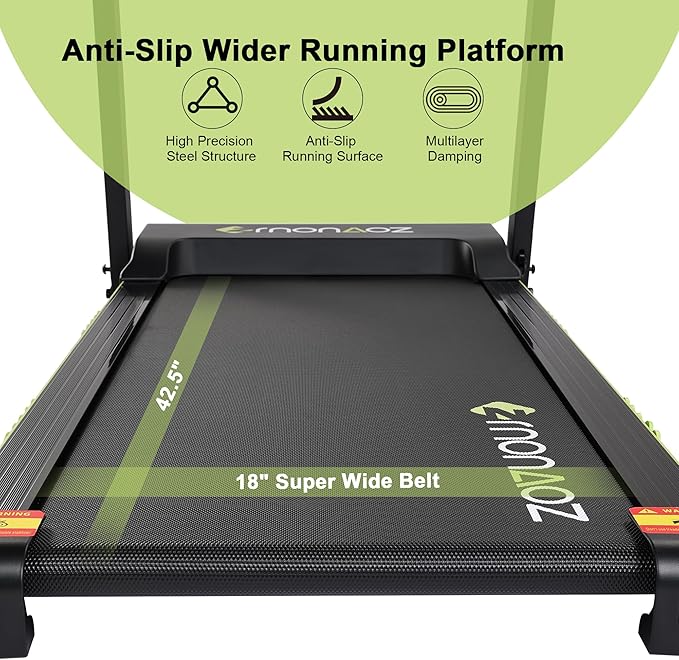 Treadmills for Home, Treadmill with 0-12% Auto Incline, 3.0HP Folding Electric Treadmil, 18" Wide Running Machine with Bluetooth Speaker & Pulse Monitor, 300 LBS Weight Capacity