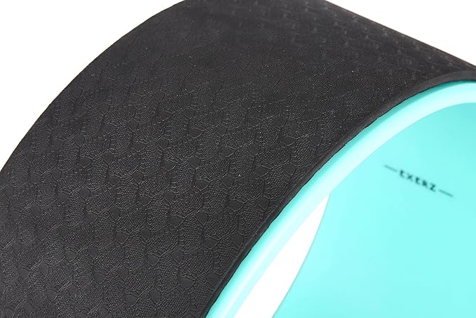 Exerz Yoga Wheel Pilates Roller Muscle Tension Release - Dia 33cm x W 14 cm - Stretching, Balancing, Increasing Flexibility and Improving Backbends - Relieve Pain and Stress (Black)