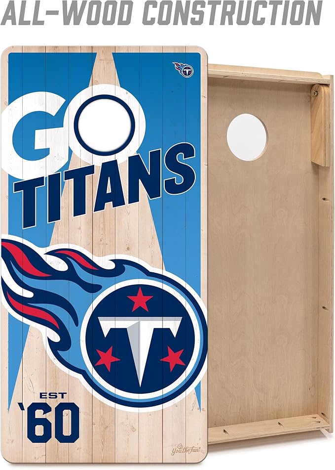 YouTheFan NFL 2’ x 4’ Professional Wood Cornhole Game