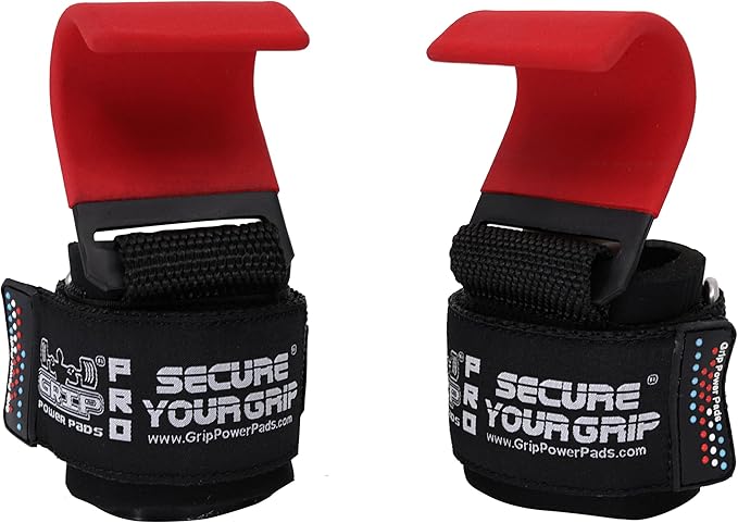 Weight Lifting Hooks Heavy Duty Lifting Wrist Straps Pull Ups Deadlift Straps Power Lifting Grips Padded Workout Straps for Weightlifting Gym Gloves for Men & Women Premium Workout Equipment