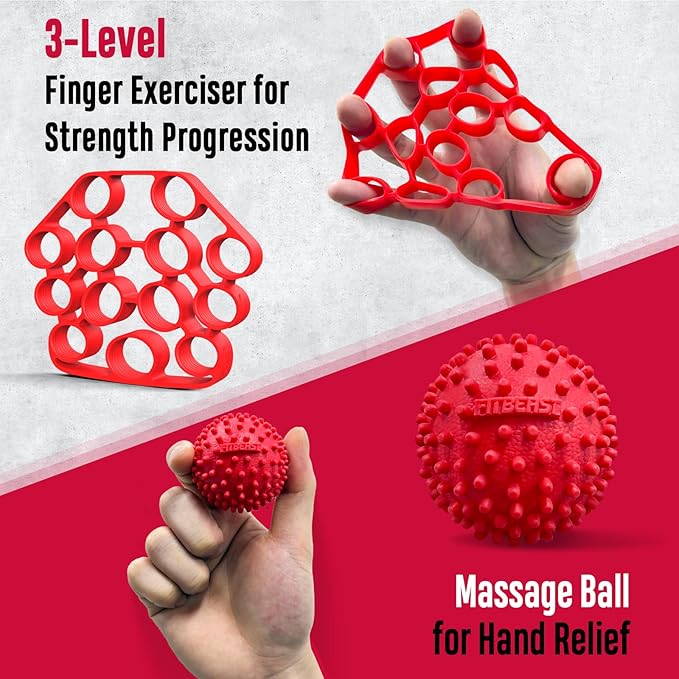 FitBeast Grip Strength Trainer, Hand Gripper Strengthener Kit - 6 Pack with Adjustable Resistance Forearm Strengthener, Forearm Exerciser and Massage Balls for Hand Therapy, Grip Training