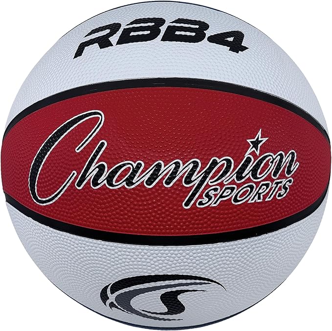 Champion Sports Rubber Basketballs – Heavy Duty Pro-Style, Indoor/Outdoor Use, Premium Basketball Equipment for Physical Education, Various Sizes & Colors (Size 3, 5, 6, 7)