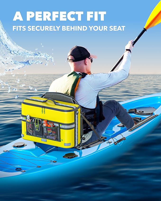 Skywin Kayak Cooler Behind Seat, Waterproof Cooler for Kayaking, Compatible with Lawn Chair Style Seats, Stores Drinks and Keeps Them Cool All Day