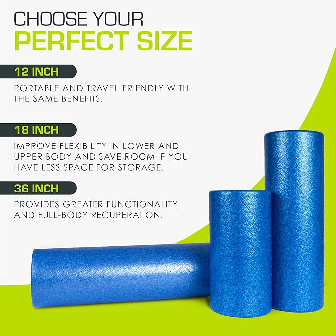 ProsourceFit High Density Foam Rollers 36 - inches Long,Firm Full Body Athletic Massage Tool for Back Stretching, Yoga, Pilates, Post Workout Muscle Recuperation