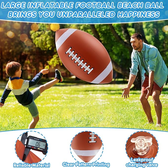 Lewtemi Giant Inflatable Sports Balls Large Inflatable Beach Ball Baseballs Soccer Rainbow Basketball Football for Sport Birthday Party Favor(2 Pcs,Baseball, Football,27 Inch)