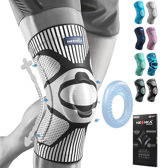 NEENCA Knee Brace for Knee Pain Relief, Medical Knee Support with Patella Pad & Side Stabilizers, Compression Knee Sleeve for Meniscus Tear, ACL, Arthritis, Joint Pain, Runner, Sport- FSA/HSA APPROVED